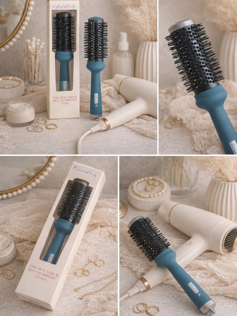 Head Candy 33mm Round Brush Blowout Styling Brush Volumizing Curl Tool NWT